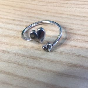 Alex and Ani silver heart adjustable ring